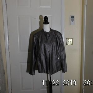 Faux Leather silver grey light weight Jacket